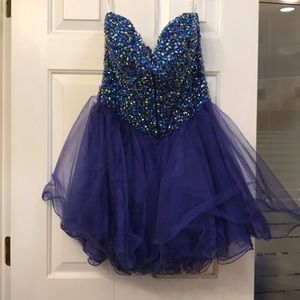 Blue Sherri Hill Homecoming Dress